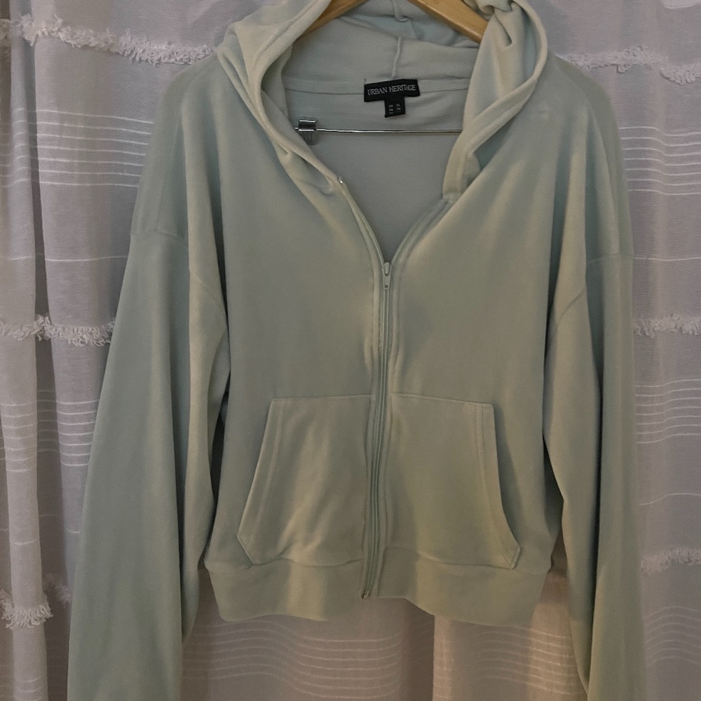 Pastel Mint Green Coloured Velour Set (Jacket and Pants)